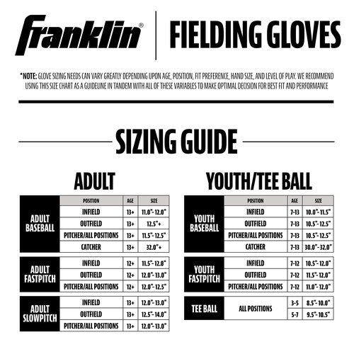 Franklin Sports CTZ5000 Baseball Fielding Glove - Men's Adult and Youth Baseball Mitt - Black Cowhide Leather Glove - 12.0" Basket Web for Infielders + Pitchers