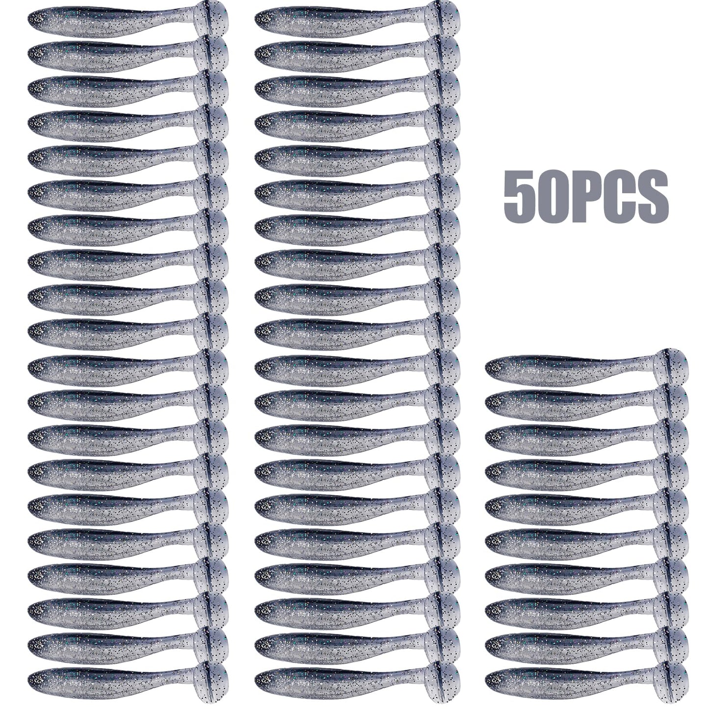 Balifly Paddle Tail Swimbaits FS/RE-10(Color N,7cm,50pcs)