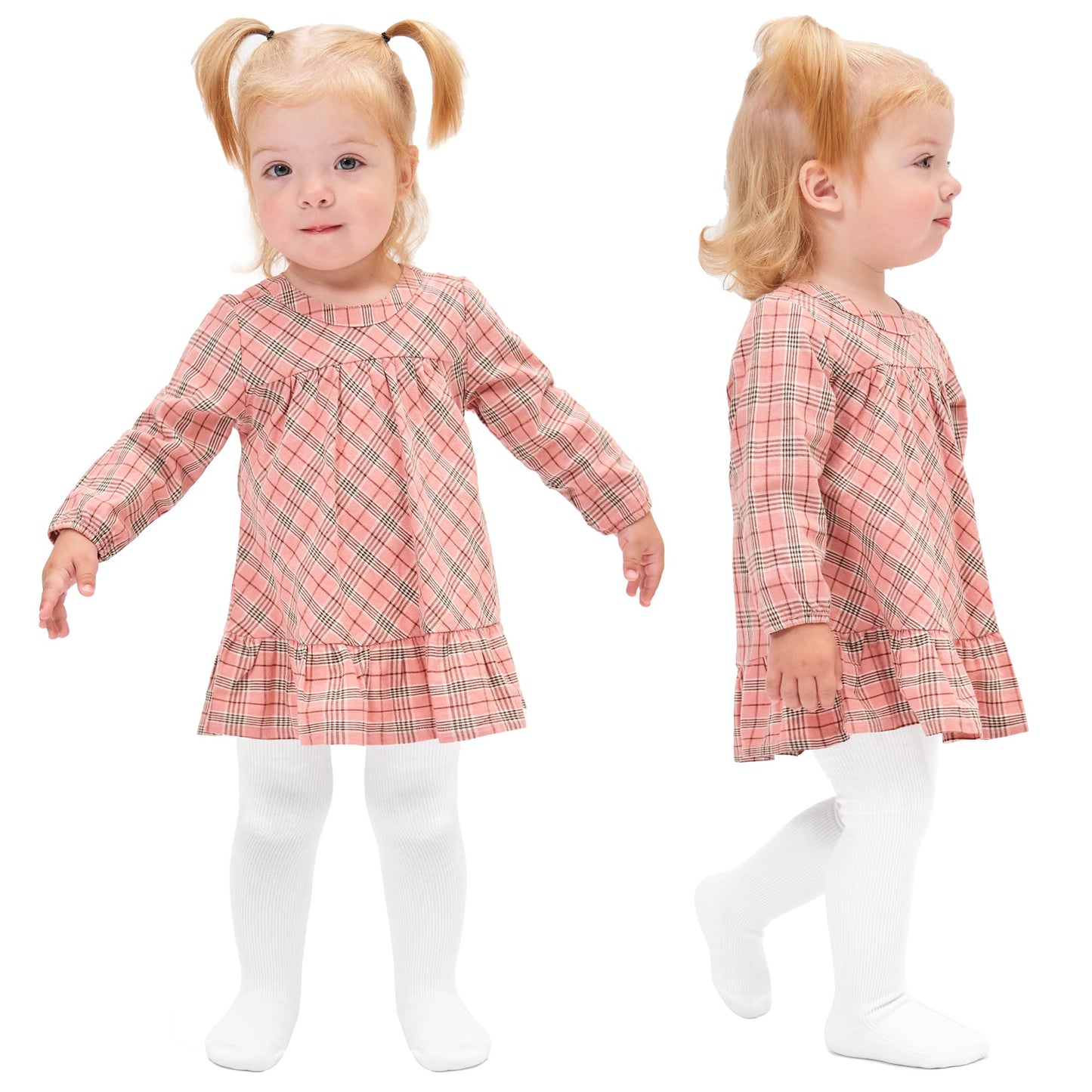 Stelle Toddler Girls Tights Baby Cable Knit Thick Stockings Cotton Winter Warm Leggings Pantyhose 1/2/3 Pack(White,XXS)