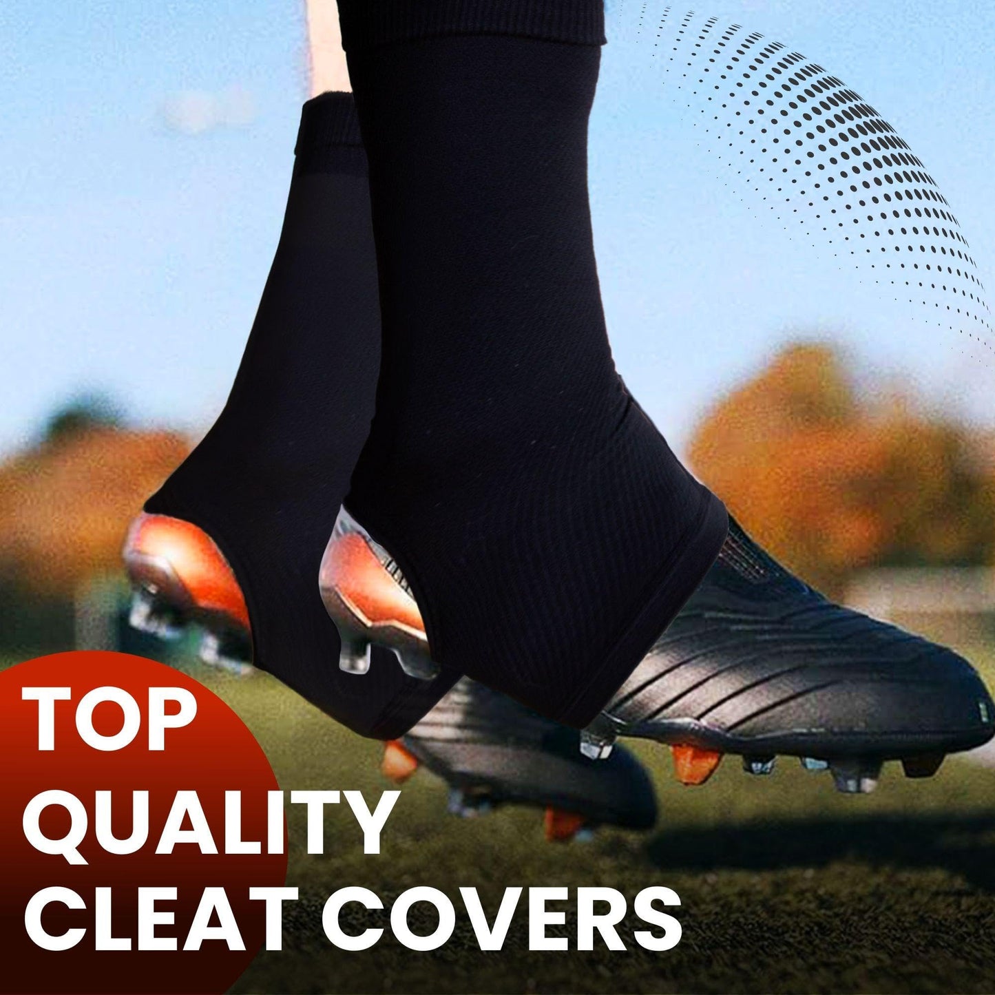 Pure Athlete Football Spats - Cleat Covers and Lace Band Sleeves for Turf Sports, Soccer, Cycling, Lacrosse, Drip Made for WR and Youth Players, Keeps Your Laces Tied (White, M)