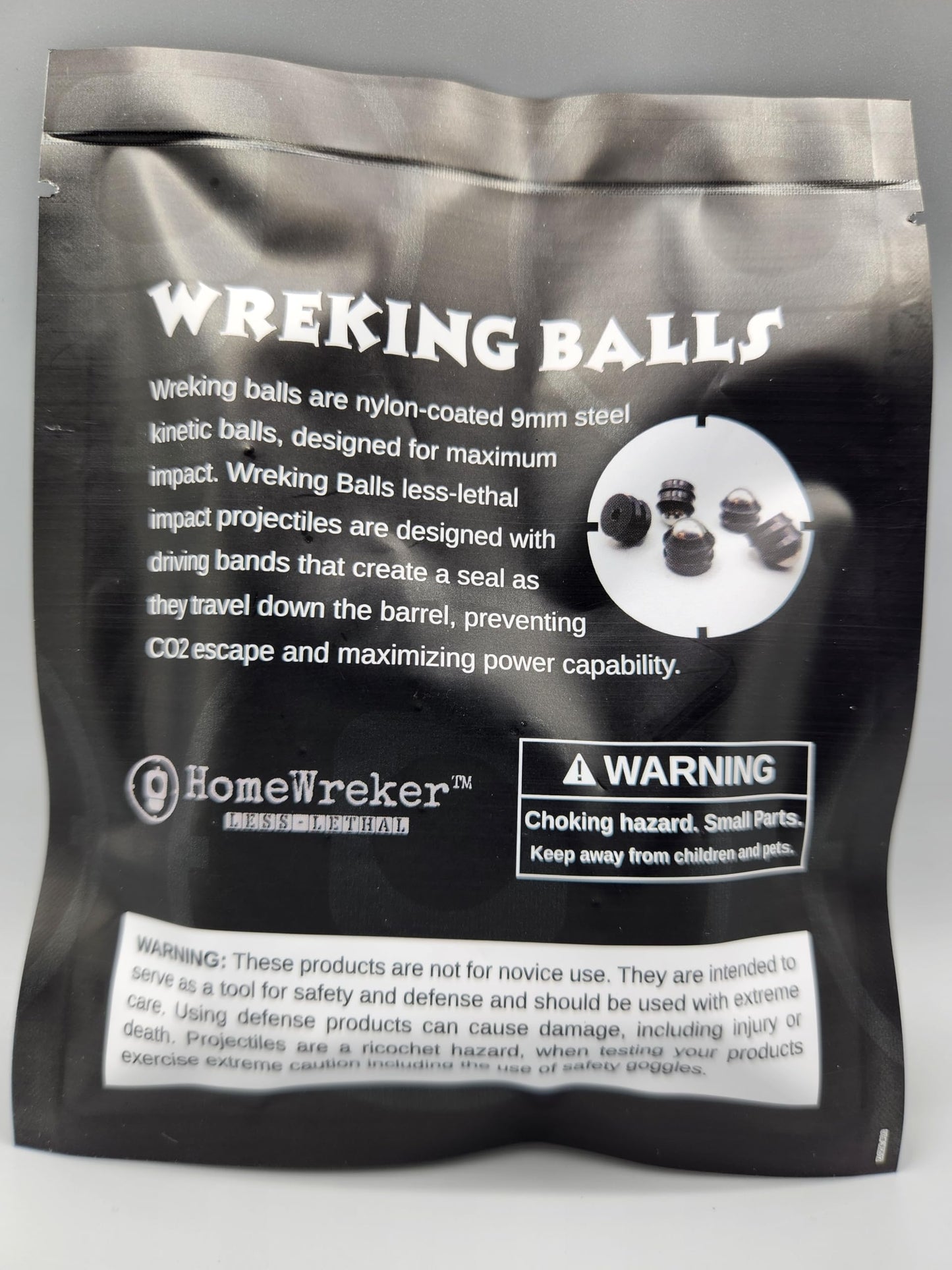 HomeWreker Wreking Ball TR50 .50 Cal Kinetic Impact Projectile, Black