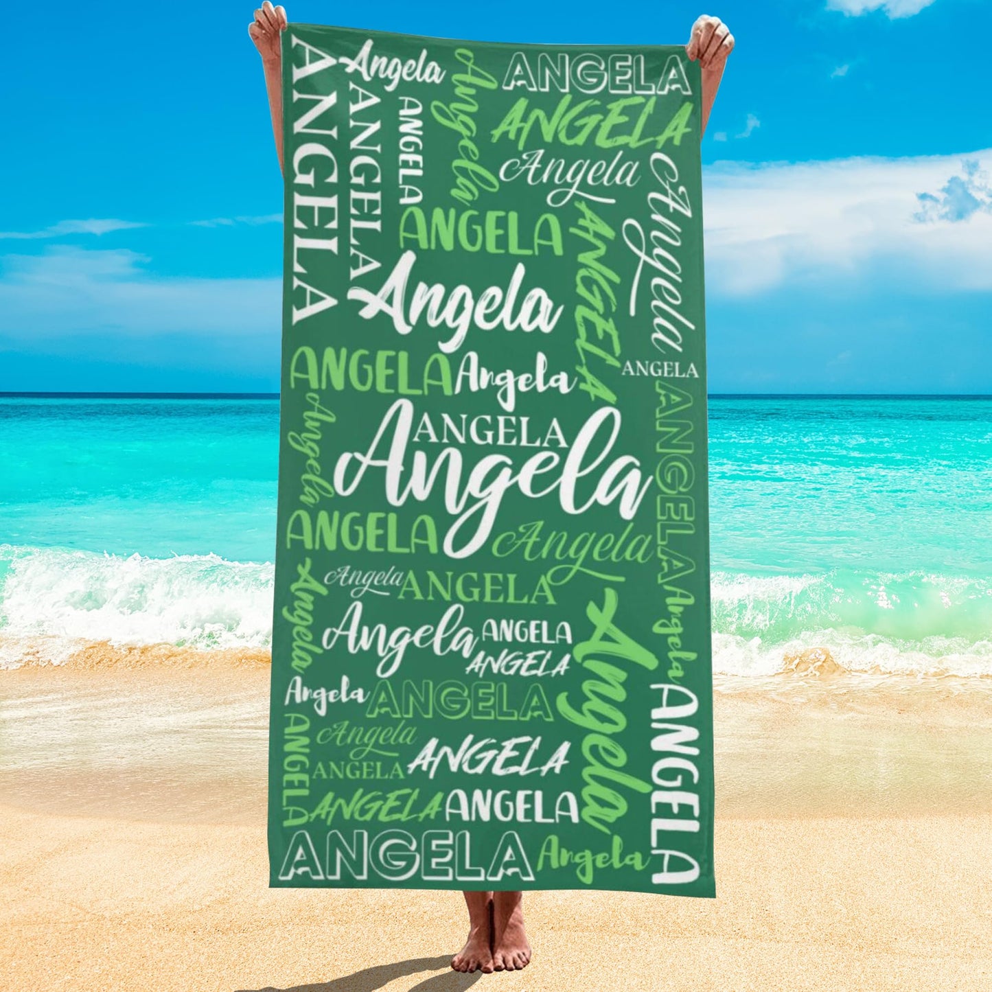 Esmtuaij Personalized Beach Towels for Kids and Adults, Custom Beach Towels with Name, Custom Quick-Drying Travel & Pool & Beach Towels,Customized Gifts for Women & Men & Children