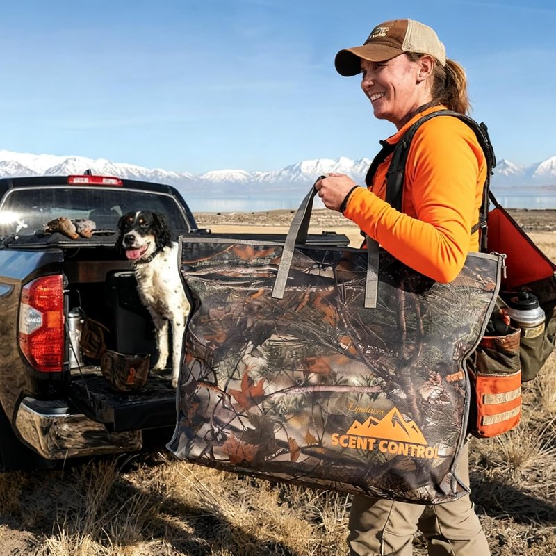 Scent Control Bag - Large 33x25 Inch Waterproof Scent Proof Storage for Hunting Gear | Leaf Camouflage