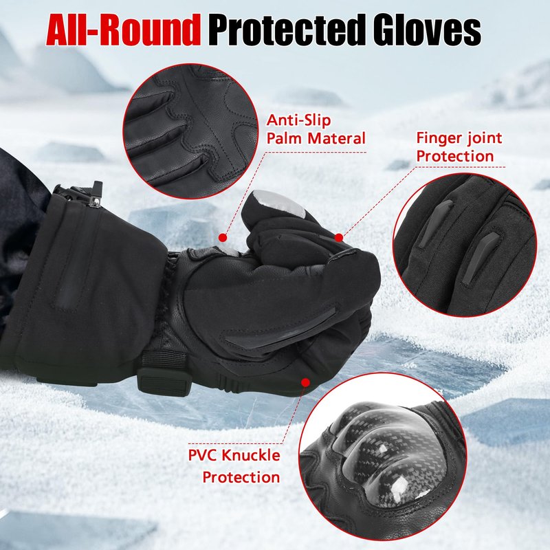 Heated Gloves for Men Women,7.4V Electric Rechargeable Heating Ski Gloves with Touchscreen,Warming Glove for Winter Outdoor Work Skiing Motorcycle Hunting Cycling Hand Warmers