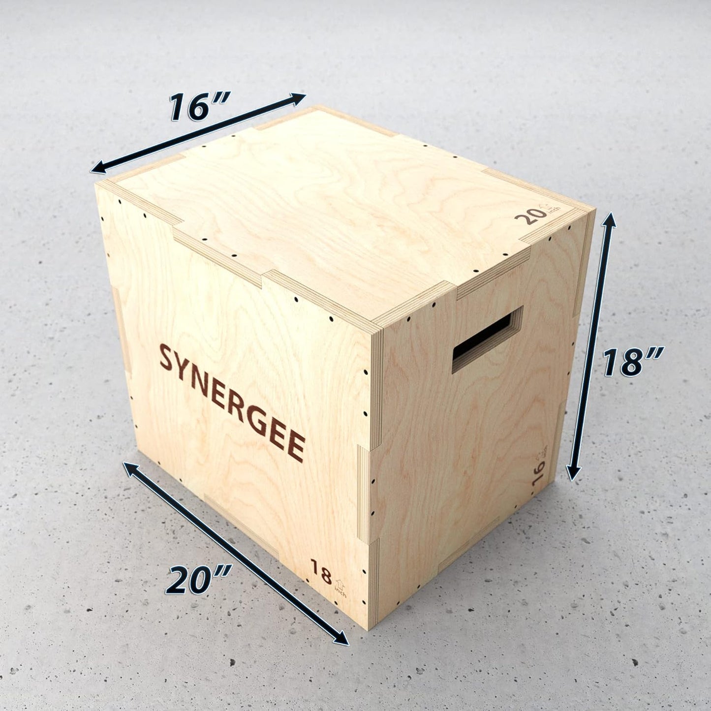 Synergee 3 in 1 Wood Plyometric Jump Box - Versatile Training Equipment | Sizes 30/24/20, 24/20/16, 20/18/16, 16/14/12