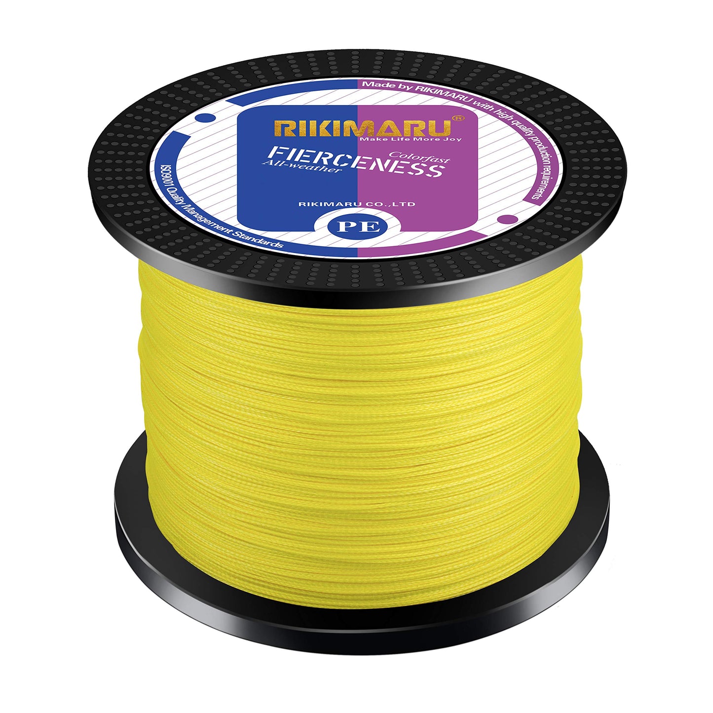 RIKIMARU Braided Fishing Line Abrasion Resistant Superline Zero Stretch & Low Memory Extra Thin Diameter Yellow 327Yds, 6LB