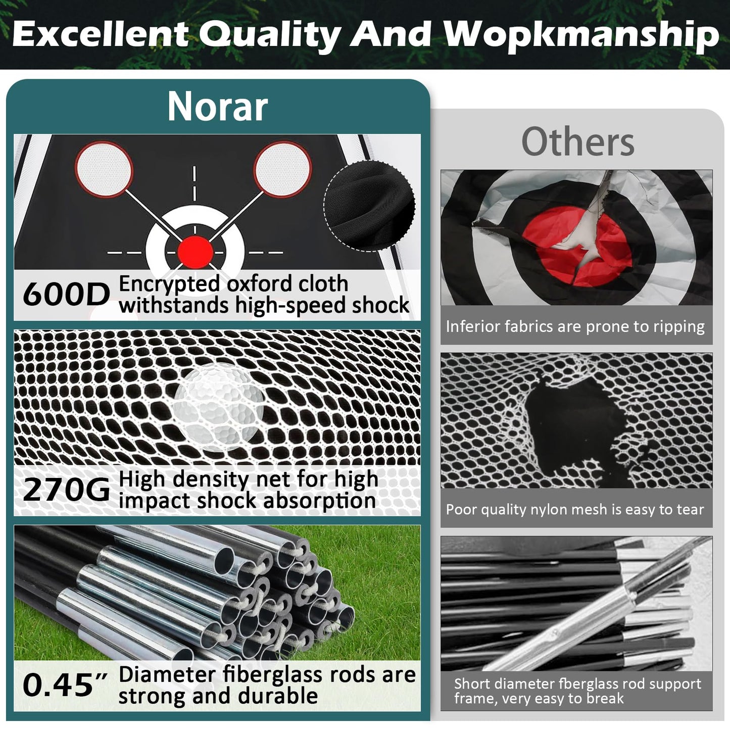 Golf Net,10x7FT with Golf Practice Mat,Hitting Aid Nets for Backyard Driving Chipping Training Swing with Target Outdoor or Indoor–Gifts for Men/Dad/Him