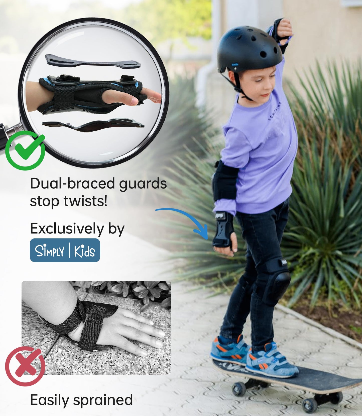 Kids Knee Pads and Elbow Pads Set with Wrist Guards for Age 2-8, Protective Gear Set - Inline Roller Skate Skateboard Bike Knee Pads for Girls Boys Toddler Child
