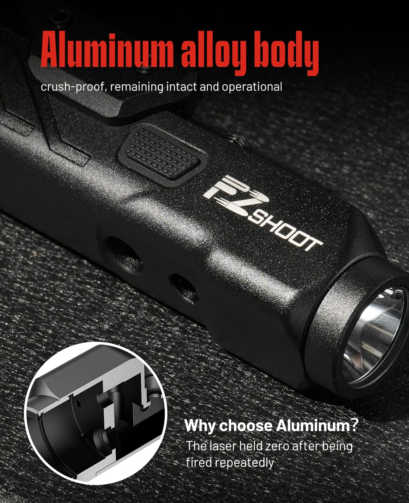 EZshoot 1700 Lumens Laser Light Combo for Rifle with Magnetic Rechargeable Compatible with Picatinny and M-Rail, Rilfe Flashlight Green Laser Light Combo with Strobe Mode