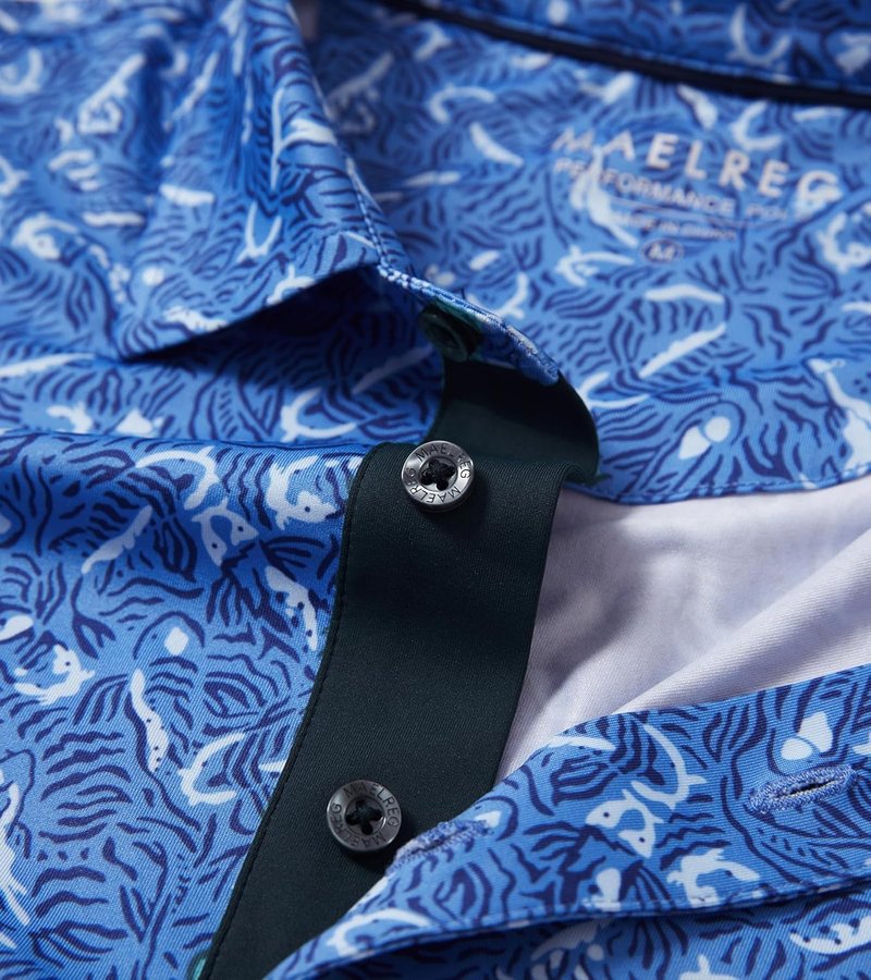 Men's Golf Shirts - Dry Fit Performance Collared Long Sleeve Polo | Moisture Wicking Casual Print