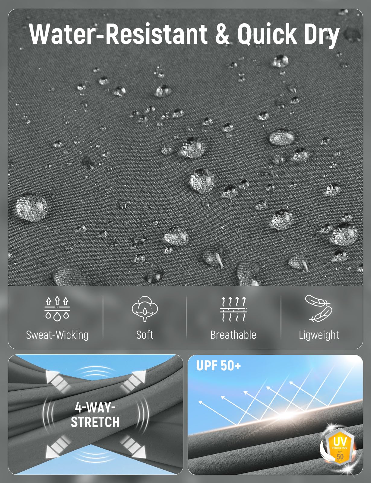 baleaf Women's Hiking Pants Quick Dry Lightweight Water Resistant Stretch Cargo Pants with Zipper Pockets Travel Camping 29''-Steel Gray S