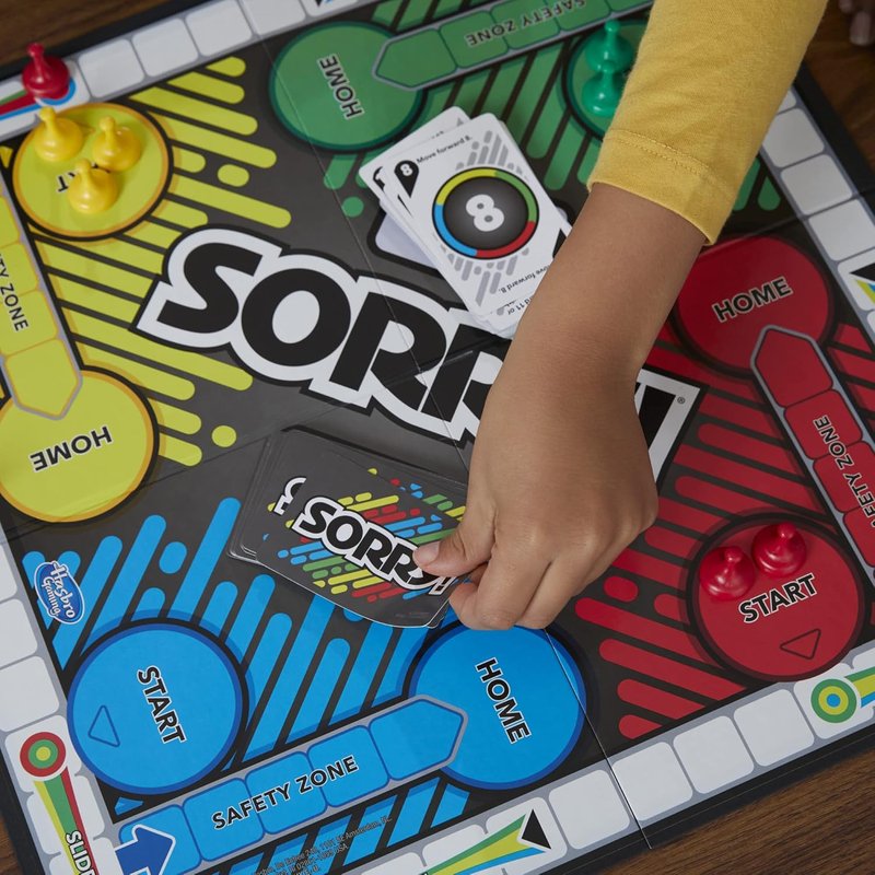 Sorry! Board Game for Kids | Classic Family Fun for Ages 6+ | 4 Player Pawns Included