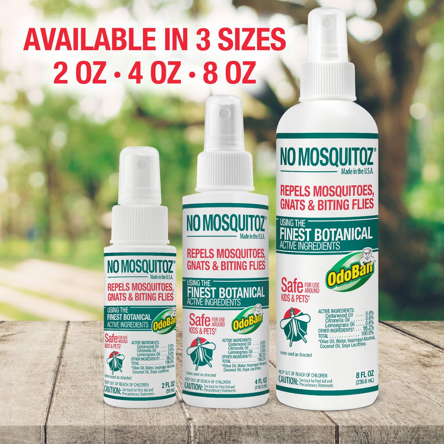 No Mosquitoz Botanical Bug Repellent, Effective for Gnat, Mosquito, and Biting Flies, Hand-Crafted and DEET-Free, Non-Greasy Formula, 8 Ounce Spray Bottle