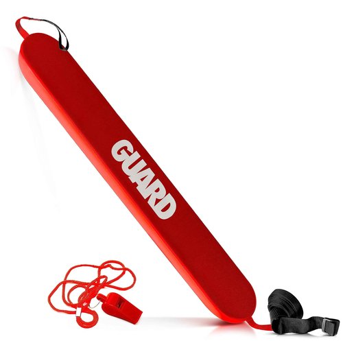 ASA TECHMED Durable Lifeguard Rescue Tube - Heavy Duty Construction, Multiple Sizes, Closed Cell NBR Foam, Waterproof Vinyl, 6-Foot Towline Strap, 50 Inch