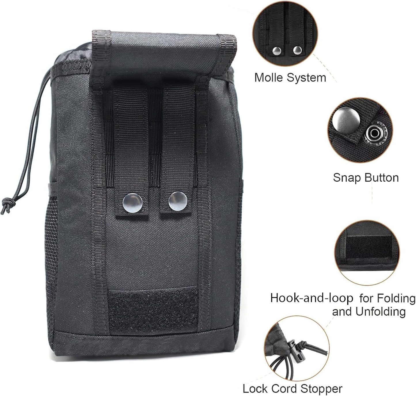 Molle Dump Pouch - Roll-Up Drawstring Utility Bag for Ammo & Magazines | EDC Folding Waist Bag for Shooting & Hunting