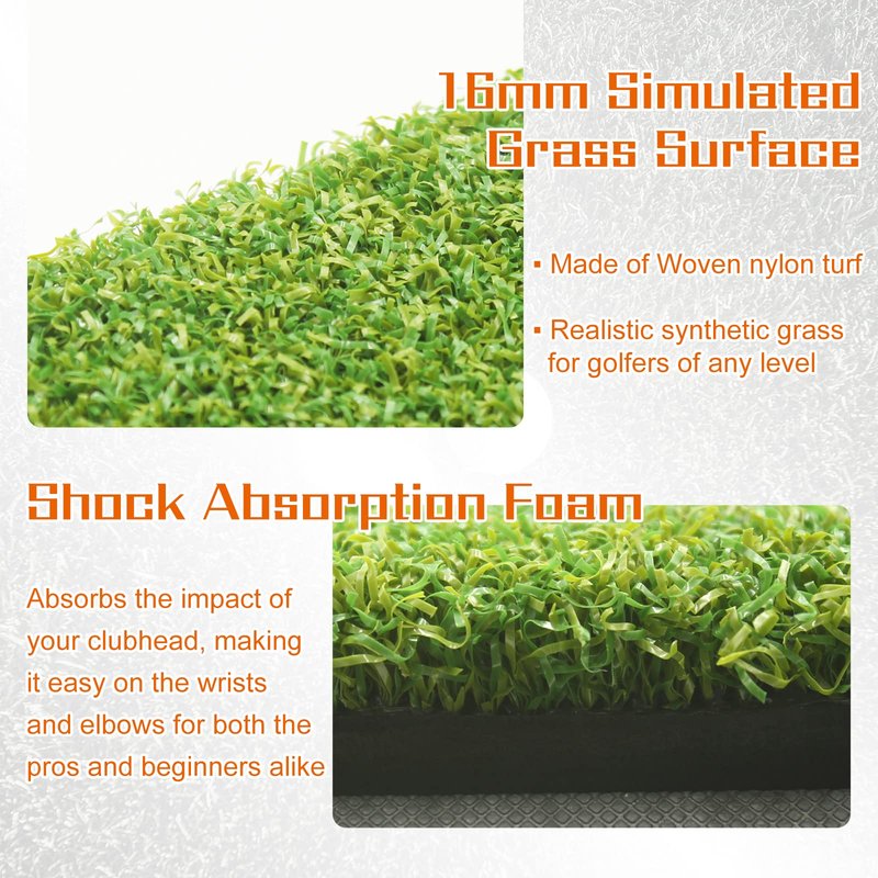 Cupohus Golf Hitting Mat, Precision Pro Swing Mat for Path Feedback, Golf Training Chipping Aid with Replaceable Thickened Artificial Turf, Golf Accessories Gift for Adults for Indoor/Outdoor 13"x17"