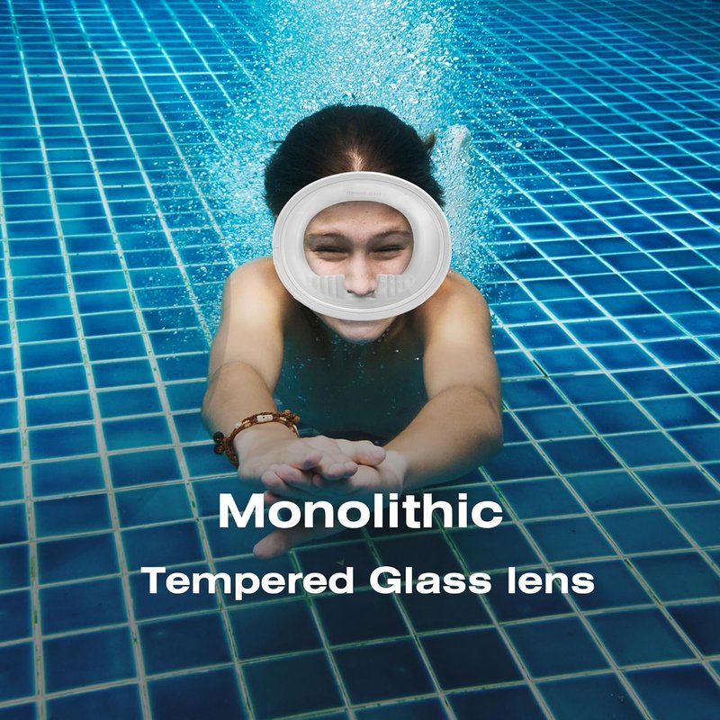Snorkeling Gear for Adults - Anti-Fog Tempered Glass Mask with Oval Silicone Skirt | Comfortable Fit for Spearfishing & Freediving