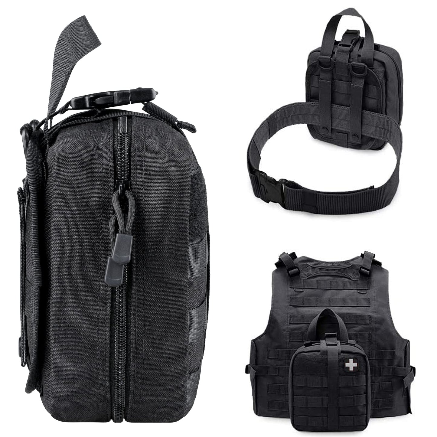 LIVANS 1000D First Aid Bag Empty Medical Ifak Pouch Molle EMT Pouches Rip-Away Tactical Military Trauma Emergency Medic Bag