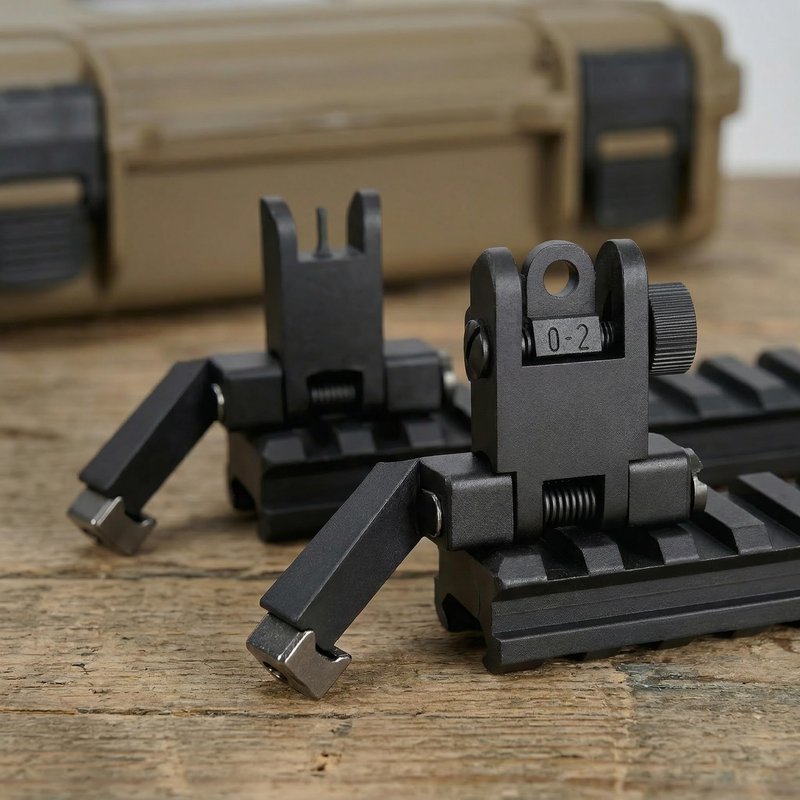 Flip Up Sight Offset 45 Degree Offset Sights Rapid Transition Front and Rear for Picatinny Rail Backup Gun Sight Accessories for Hunting Airsoft