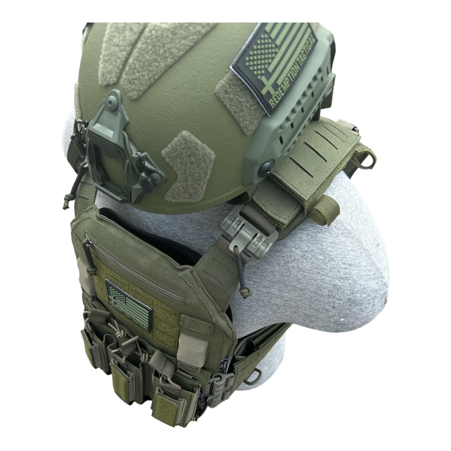 Redemption Crusader 2.0 Molle Quick Release Buckles Vest with Side Cummerbund Pouches and Triple Pouch (OD Green)