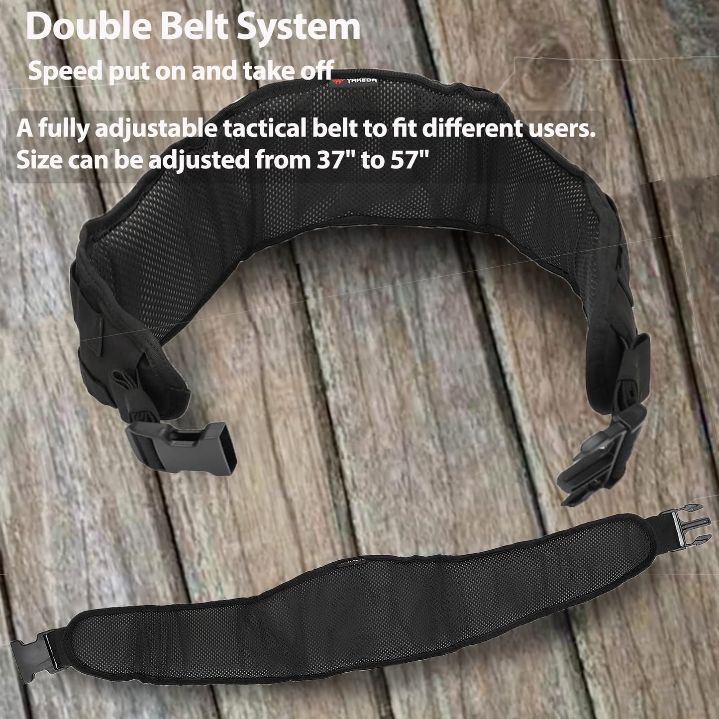 YAKEDA MolleTactical Belt for men-Battle Belt Duty Belt Law Enforcement Utility Belt Police Belt Set 5 PCS (Black)