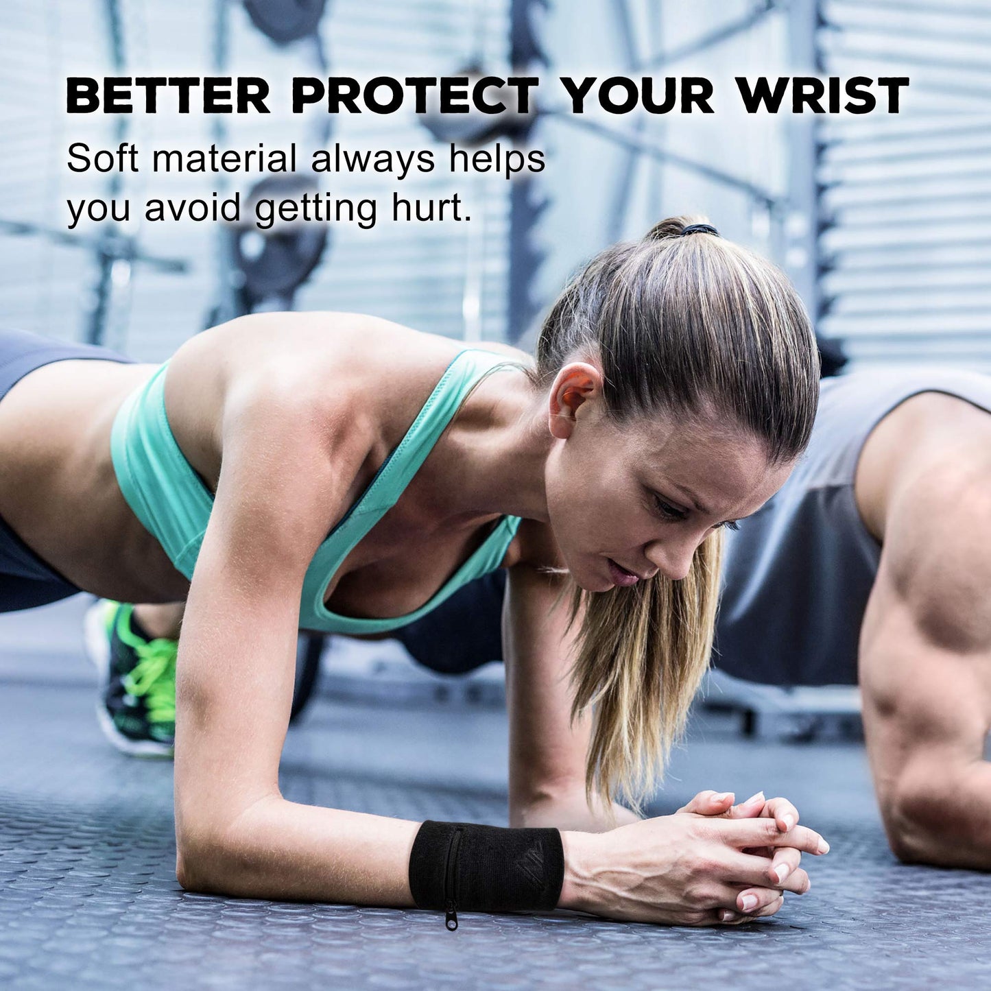 NEWZILL Wrist Wallet Wristband with Zipper - Cotton Sweatbands for Men & Women, Ideal for Running, Walking, Basketball, Football, Tennis, Hiking