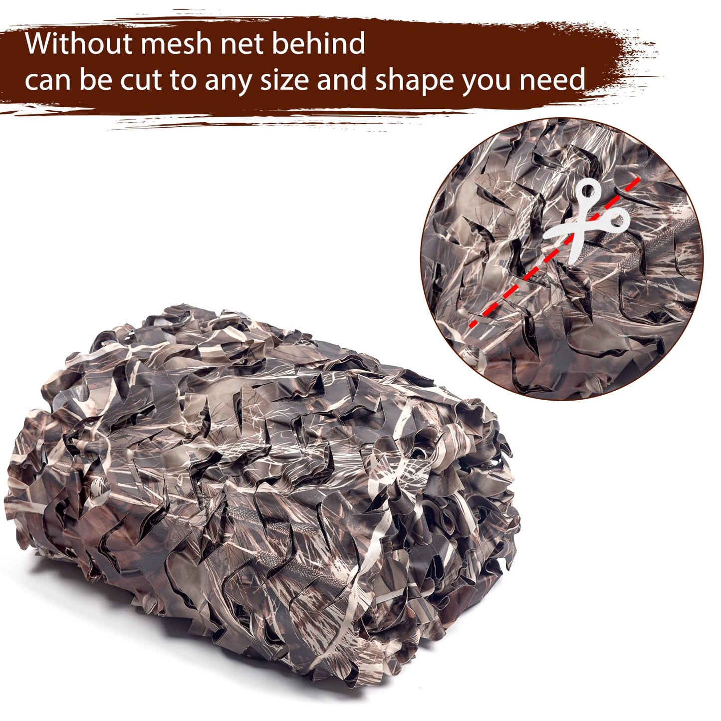 Yeacool Camo Netting for Hunting Blind Camouflage Netting Bulk Roll Burlap Camo Tarp Outdoor Shade for Military Dinosaur Birthday Party Decor Deer Stand Bird Watching(Dry Grass, 16.4ftx4.9ft, 5m*1.5m)