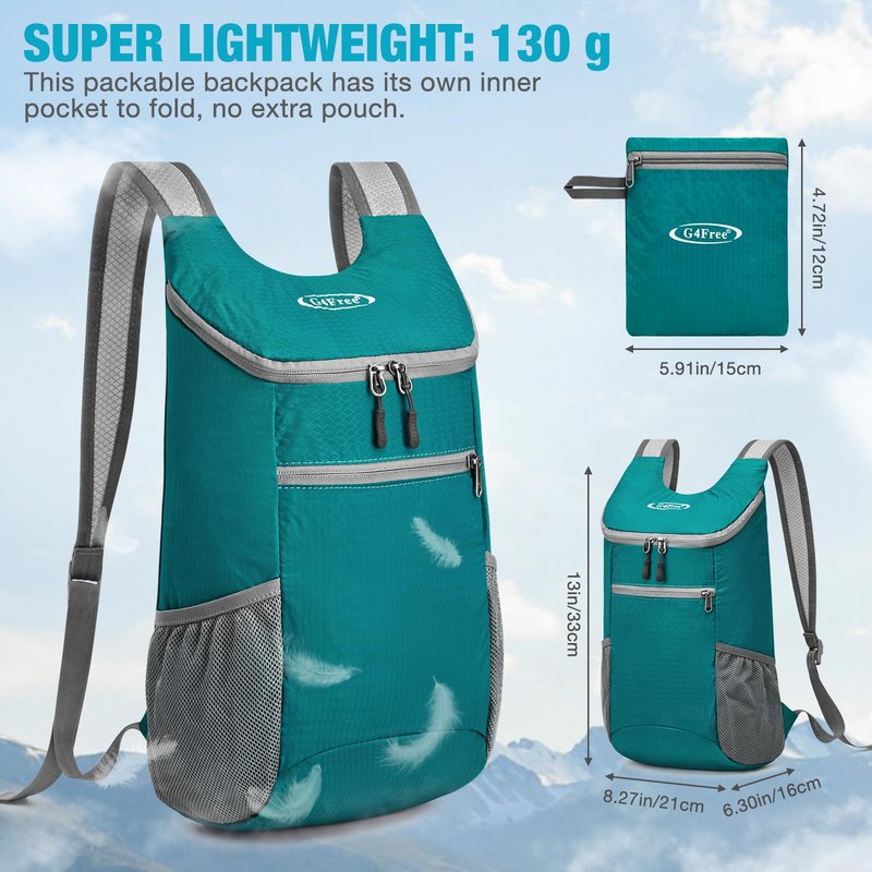 G4Free Lightweight Packable Hiking Backpack for Men Women Small Hiking Daypacks Foldable Shoulder Pack Casual Outdoor Bag 11L