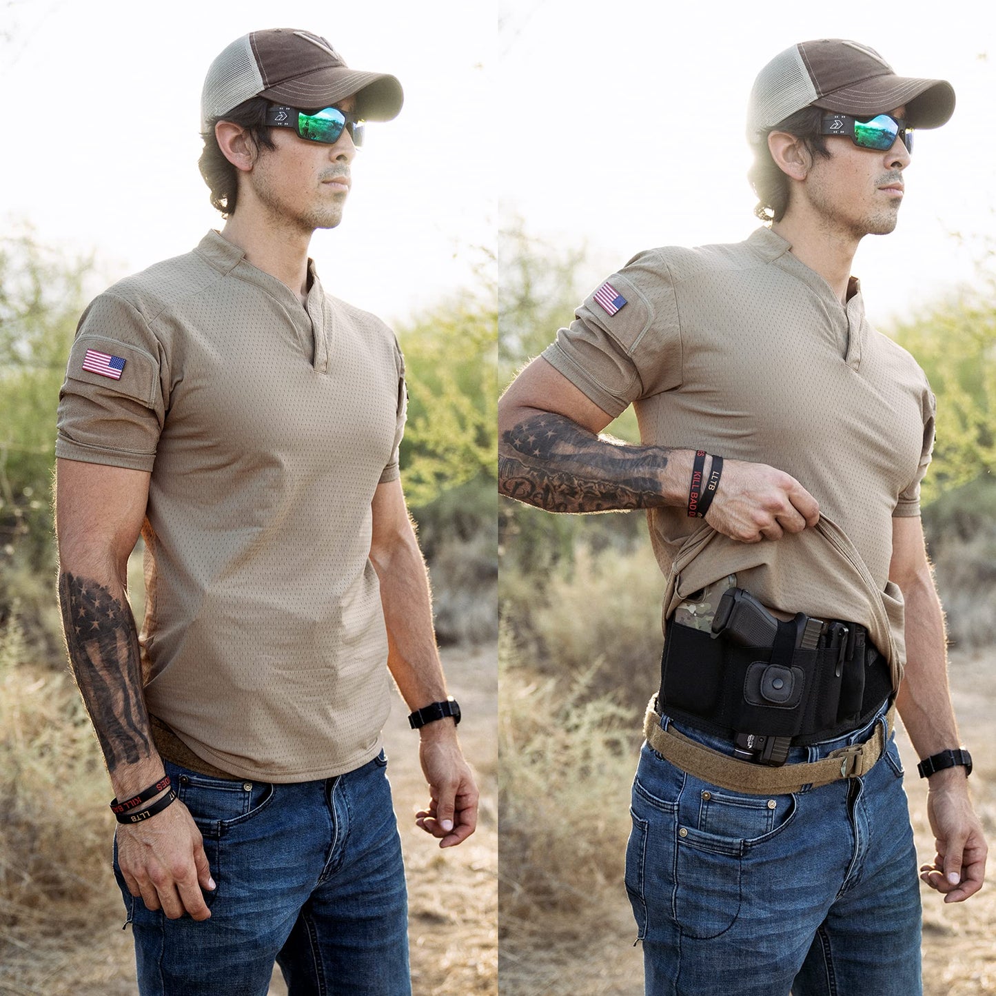 BravoBelt Laser Fit Edition - Belly Band Holster for Concealed Carry | Compatible with Red Dot, Lasers & Tactical TLR Light Systems -Unisex, Black