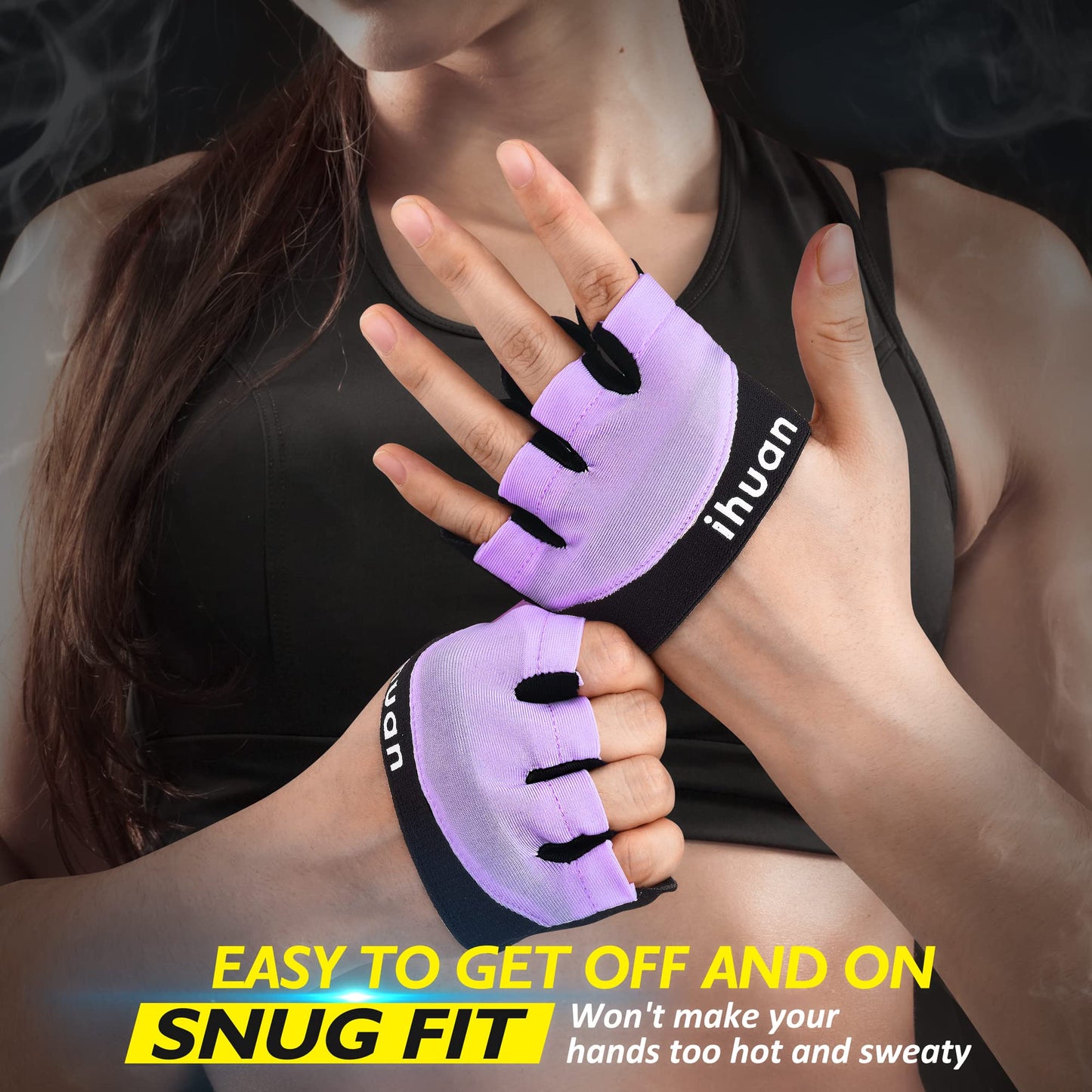 ihuan New Weight Lifting Gym Workout Gloves Men & Women, Partial Glove Just for The Calluses Spots, Great for Weightlifting, Exercise, Training, Fitness