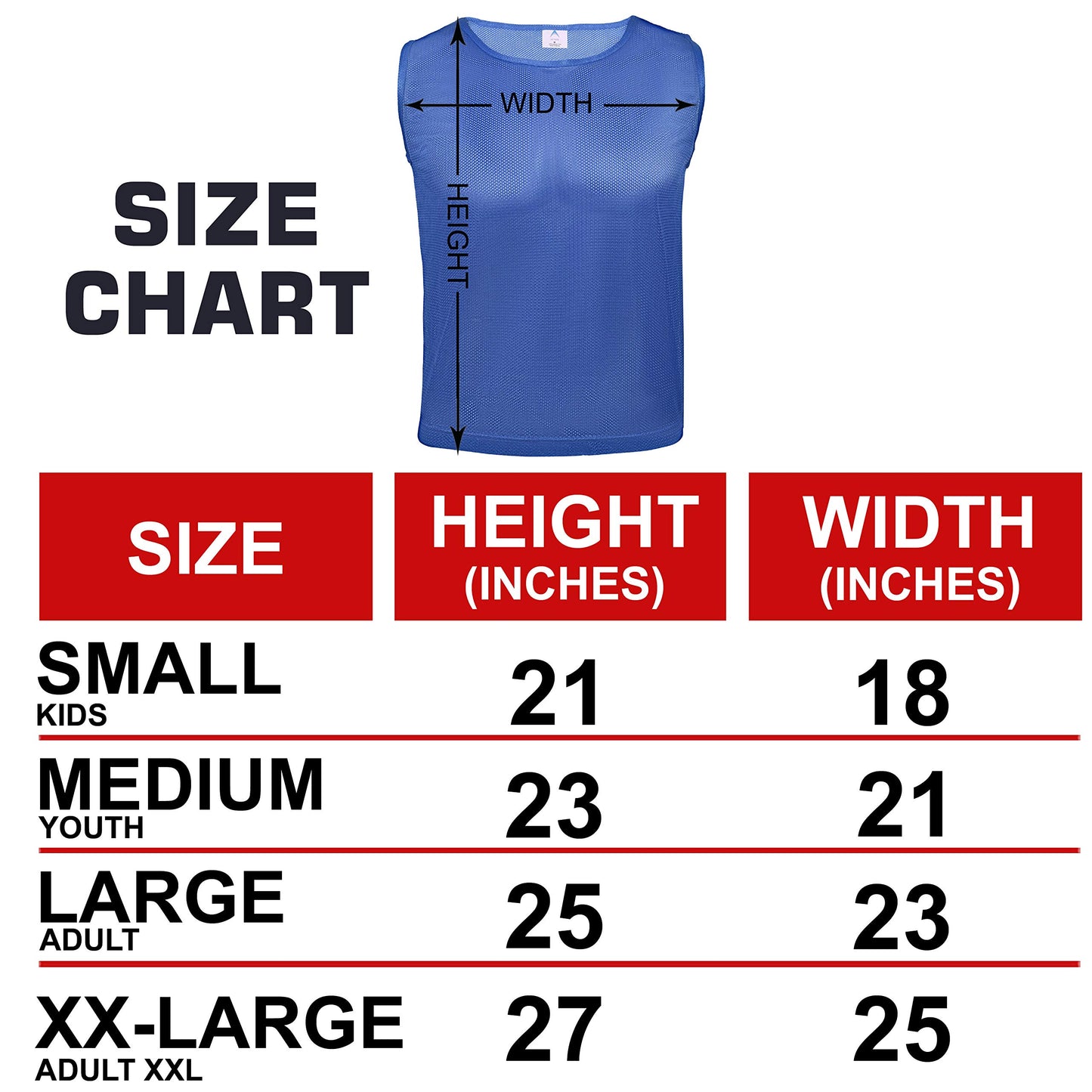 Athllete 12 pcs Duramesh Pinnies/Scrimmage Vest - Kids Youth and Adult Pinnies, Numbered Penny Jerseys for Soccer