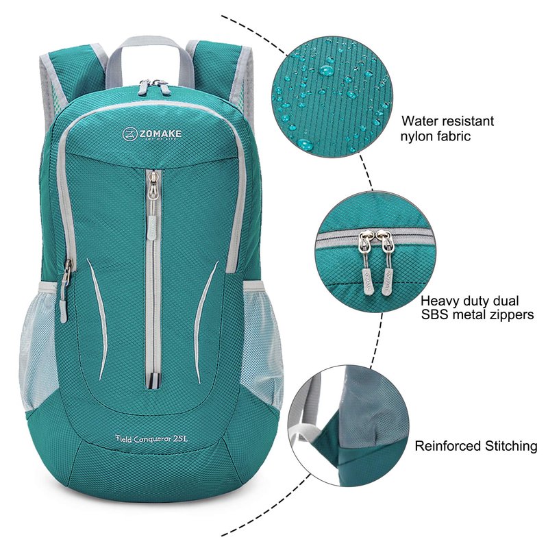 ZOMAKE Ultra Lightweight Packable Backpack 25L, Foldable Hiking Backpacks Water Resistant Small Folding Daypack for Travel(Army Green-NEW)