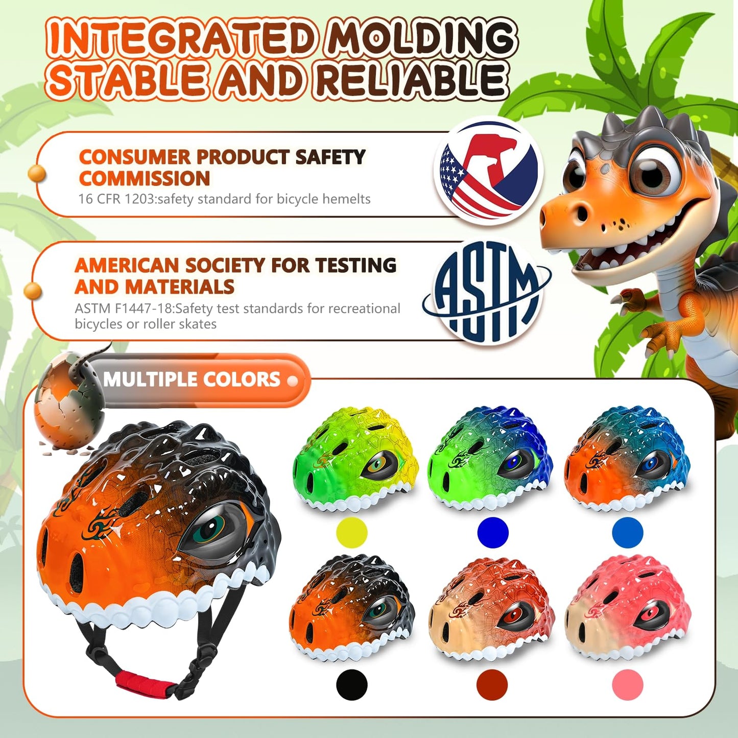 DOJASOHILMI Toddler/Kids Bike Helmet for Boys Girls Adjustable Kids Helmet 3D Lightweight Ventilation and Multi-Sports Scooter Cycling Roller Balance Bike