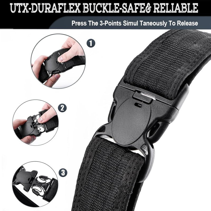 MOZETO Duty Belt - 2" Nylon Police Security Belt with 2 Key Holders & 4 Keepers | Ideal for Law Enforcement