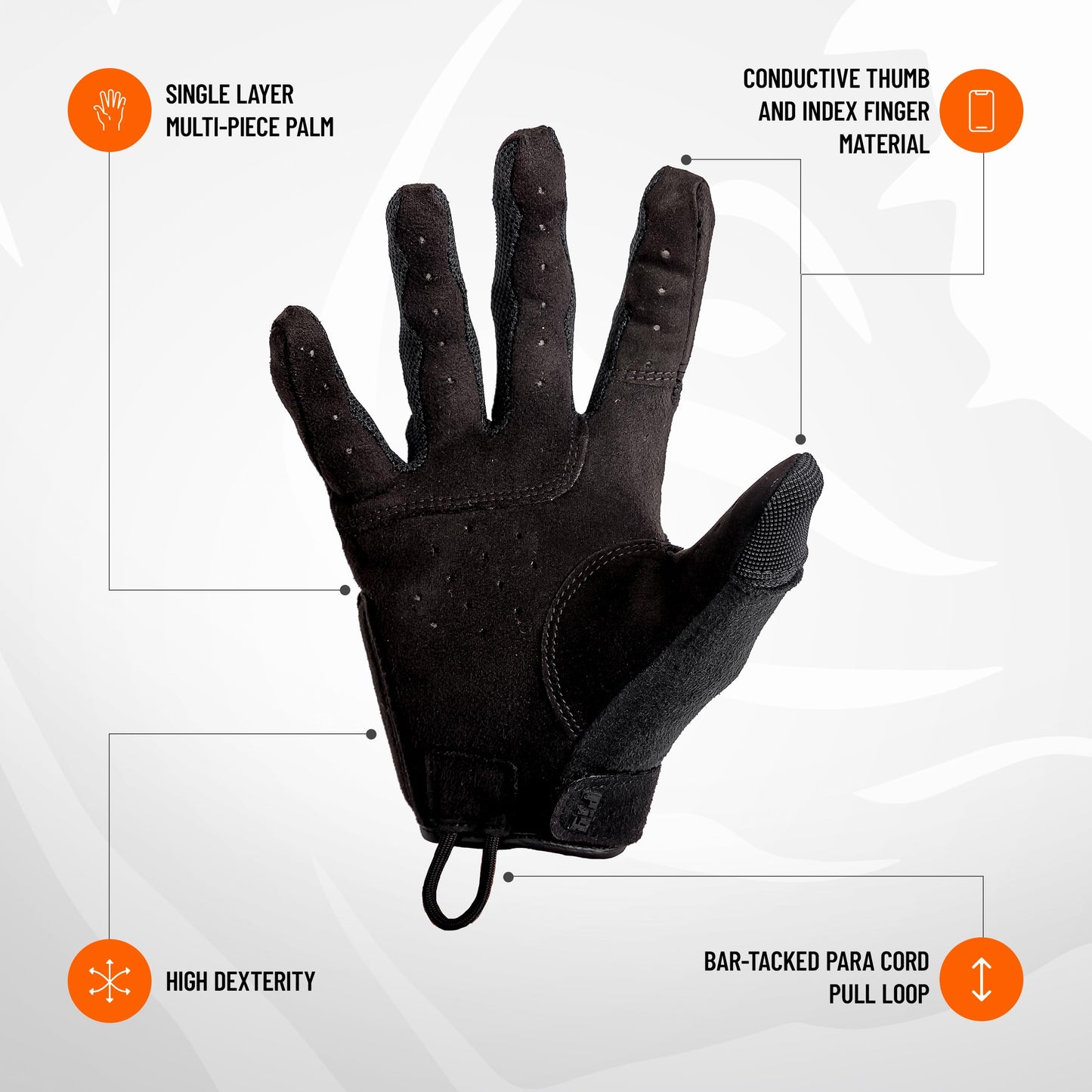 PIG FDT Alpha Full Dexterity Gloves for Shooting Sports, Touchscreen Compatible, Breathable, 1 Pair, Black, 2X-Large