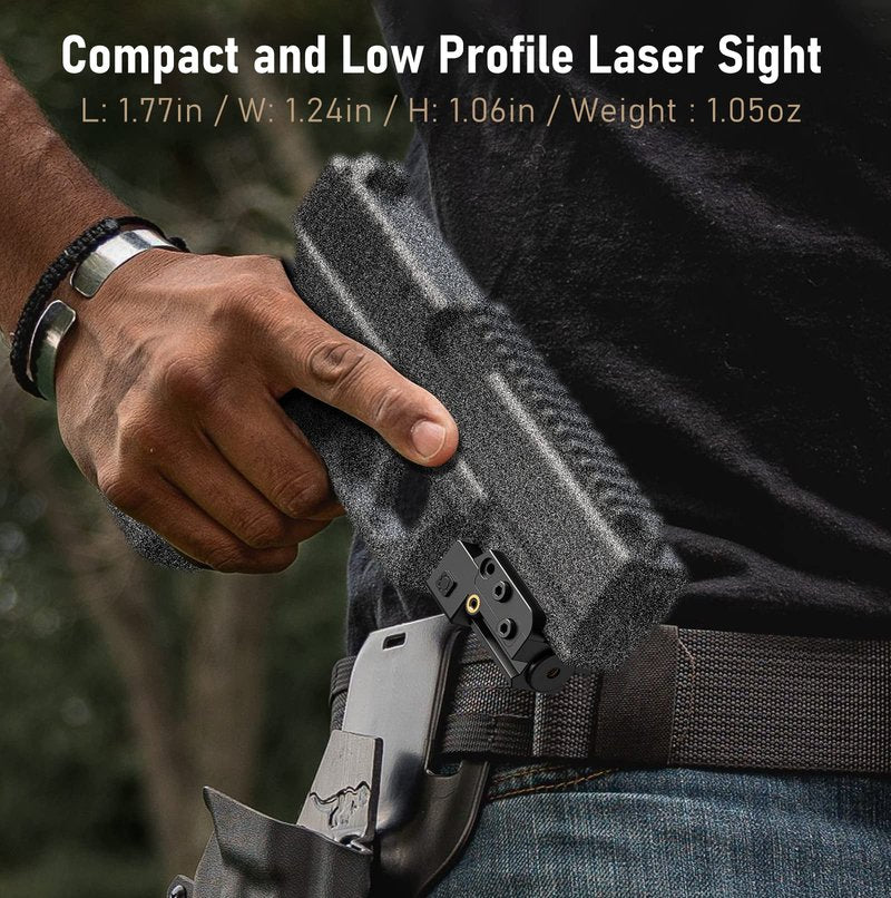 EZshoot Compact Low Profile Gun Laser, Magnetic Charging Red Laser Sight for Pistol Compatible with 20MM Rail and Ambidextrous ON/Off Switch