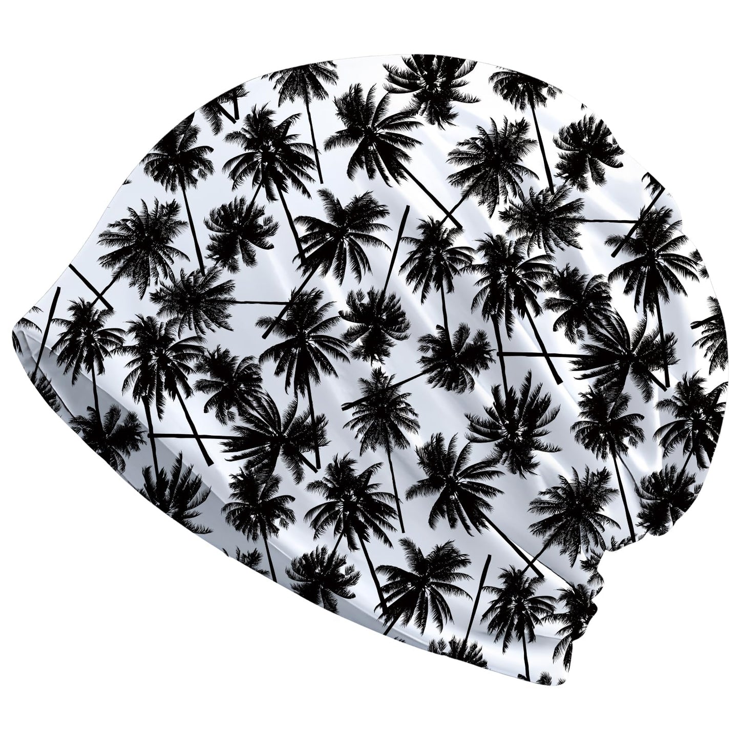 JoUbi Black Coconut Trees Women's Slouchy Beanie Hat Cute Turban Hats Cancer Headwear Caps Baggy Skull Sleep Scarf