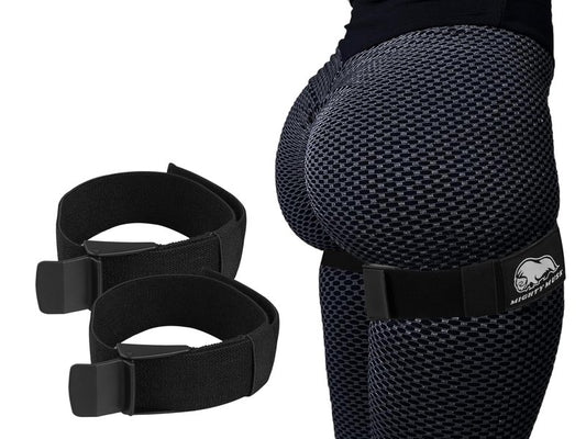 BFR Occlusion Bands for Women Blood Flow Restriction Workout Bands for Leg, Glute & Hip Building Fabric Resistance Loop for Squats, Thigh Toning, Butt Lifting & Muscle Growth (Black, Buckle)