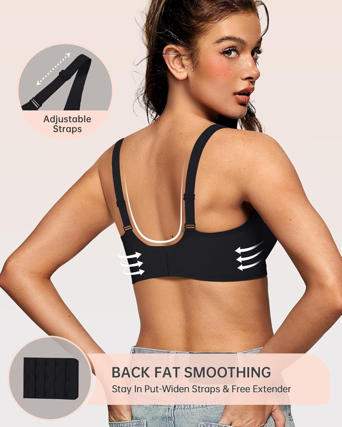 Wireless Deep V Bras for Women - Comfortable Supportive Push-Up Bralettes | Seamless Design