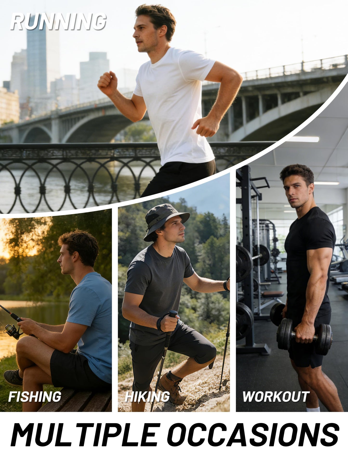 MAGCOMSEN Mens Workout Shirts Dry Fit Short Sleeve Shirt Athletic Running Gym Tshirt Cooling Performance Crew Neck T-Shirt Black XL