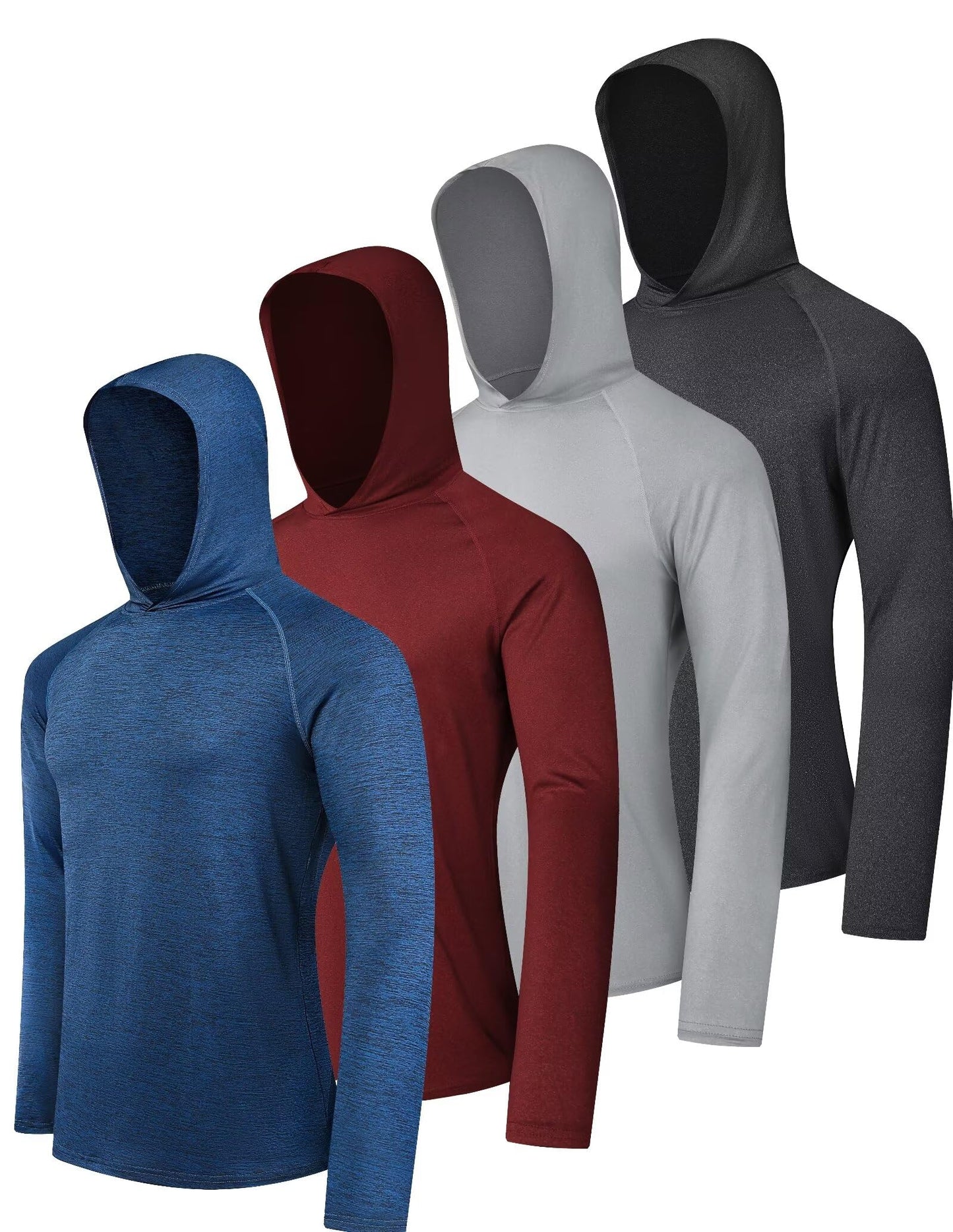 OYGSieg Men's Athletic Hoodies Long Sleeve Fishing Shirts for Men UPF 50+ SPF UV Sun Protection Shirts Rash Guards A M