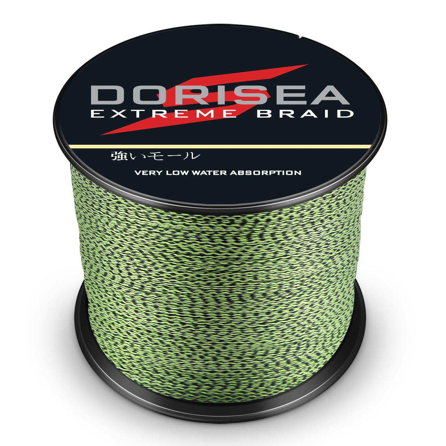 Dorisea Extreme Braid 100% Pe Multi-Color(Fluorescent Green&Black) Braided Fishing Line 109Yards-2187Yards 6-550Lb Test Fishing Wire Fishing String Superline (100m/109Yards 20lb/0.20mm)