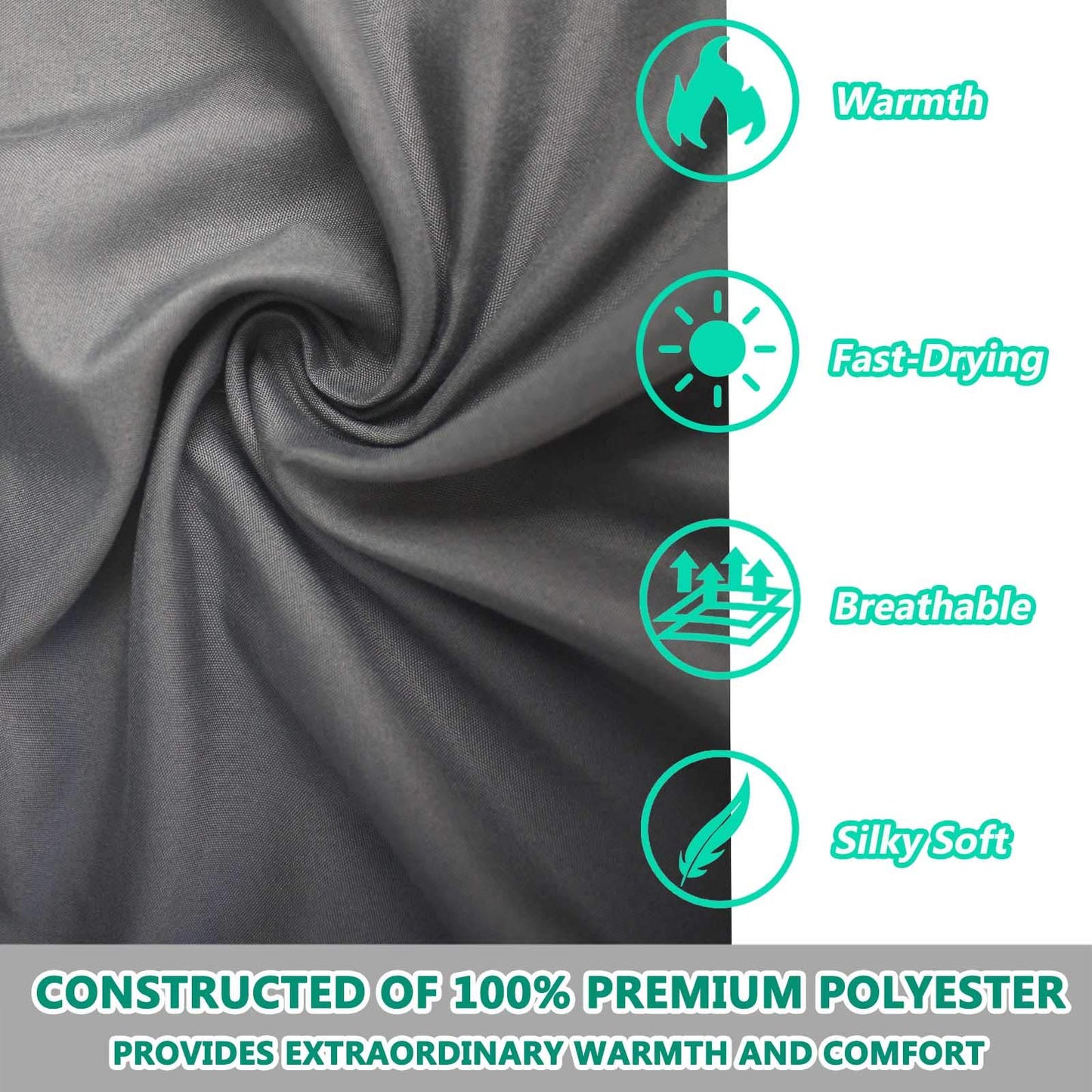 Frelaxy Sleeping Bag Liner, Adult Sleep Sack & Travel Sheets & Travel Sleep Sack for Backpacking, Hotel, Hostels & Traveling, Comfy & Easy Care Adults & Kids (Dark Gray - No Zipper)