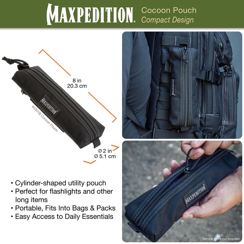 Maxpedition Gear Cocoon Pouch, Black, Medium