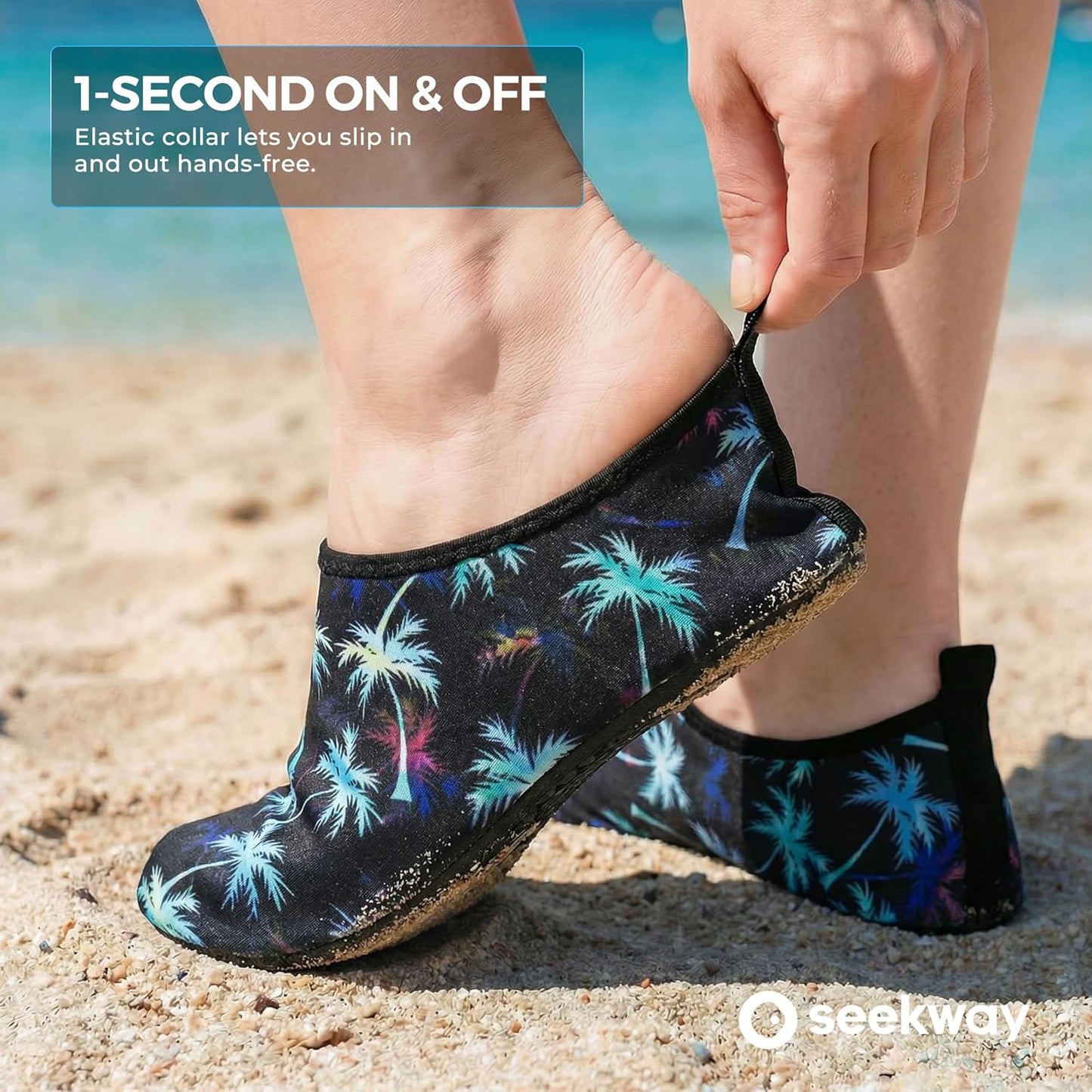 Water Shoes for Men & Women - Quick-Dry Aqua Socks with Non-Slip Design for Beach, Swim, River & Pool | Black