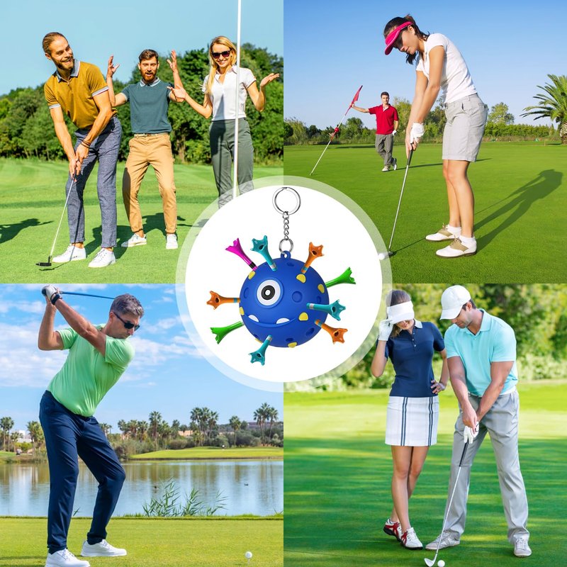 ACCTOLF Golf Tee Holder, Ball Tee Holder, 2Pack Portable Golf Ball Tees Holder for Golf Bag, Golf Gifts for Women Man, Maximum Hold 18 Golf tees, Fit 3 1/4, 2 3/4, 1 1/2 Tees