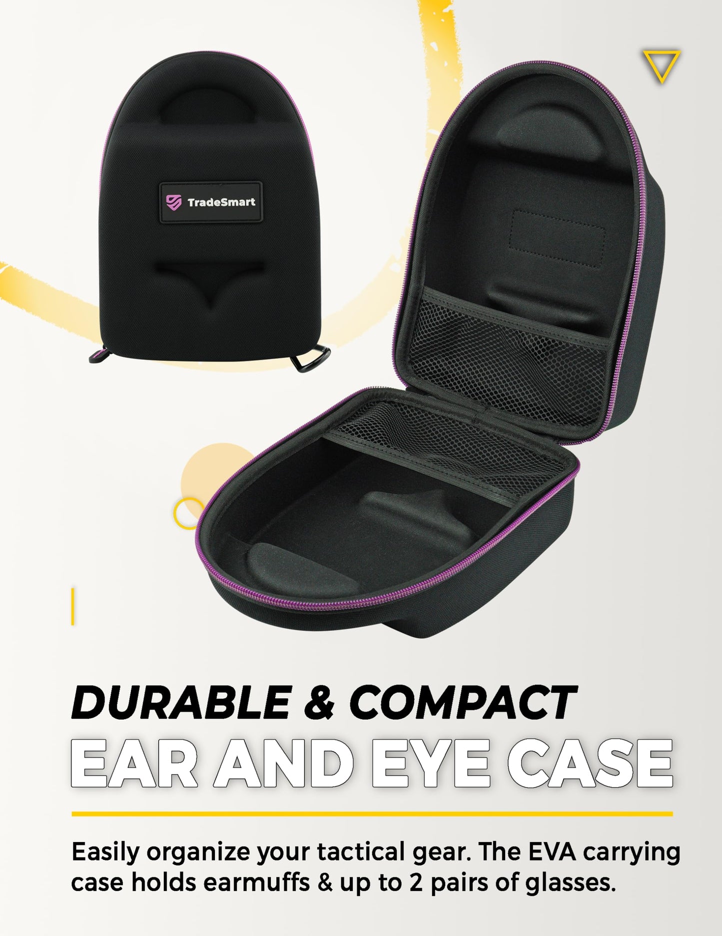 TradeSmart All-in-One Shooting Ear Protection - Comfort+ NRR 28 Earmuffs, Glasses & Earplugs + Carry Case