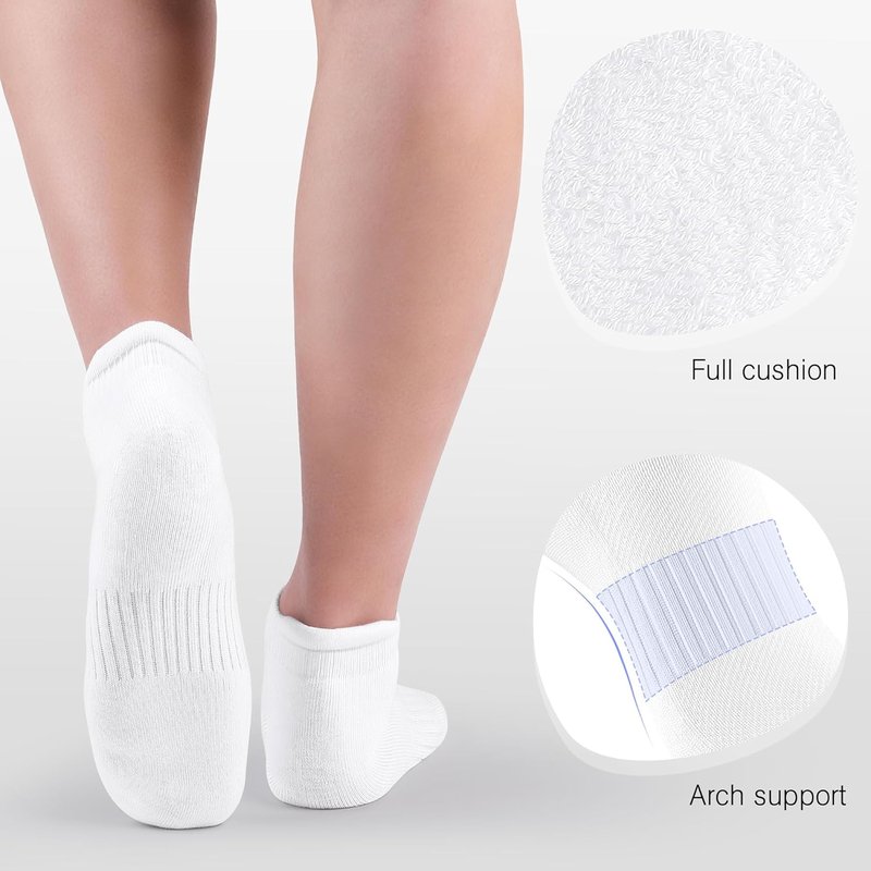 Ankle Athletic Running Socks - Breathable Cushioned Low Cut Sports Socks for Men & Women | 6 Pairs