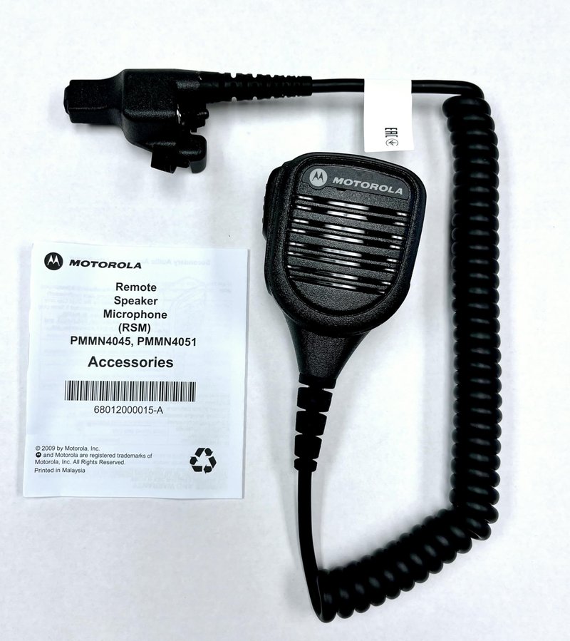 Motorola Solutions PMMN4051B OEM Remote Speaker Microphone, IP55 Water Resistant, 3.5mm Audio Jack, Windporting, Intrinsically Safety Standard FM. XTS5000, XTS2500, XTS1500 Radio Series RSM