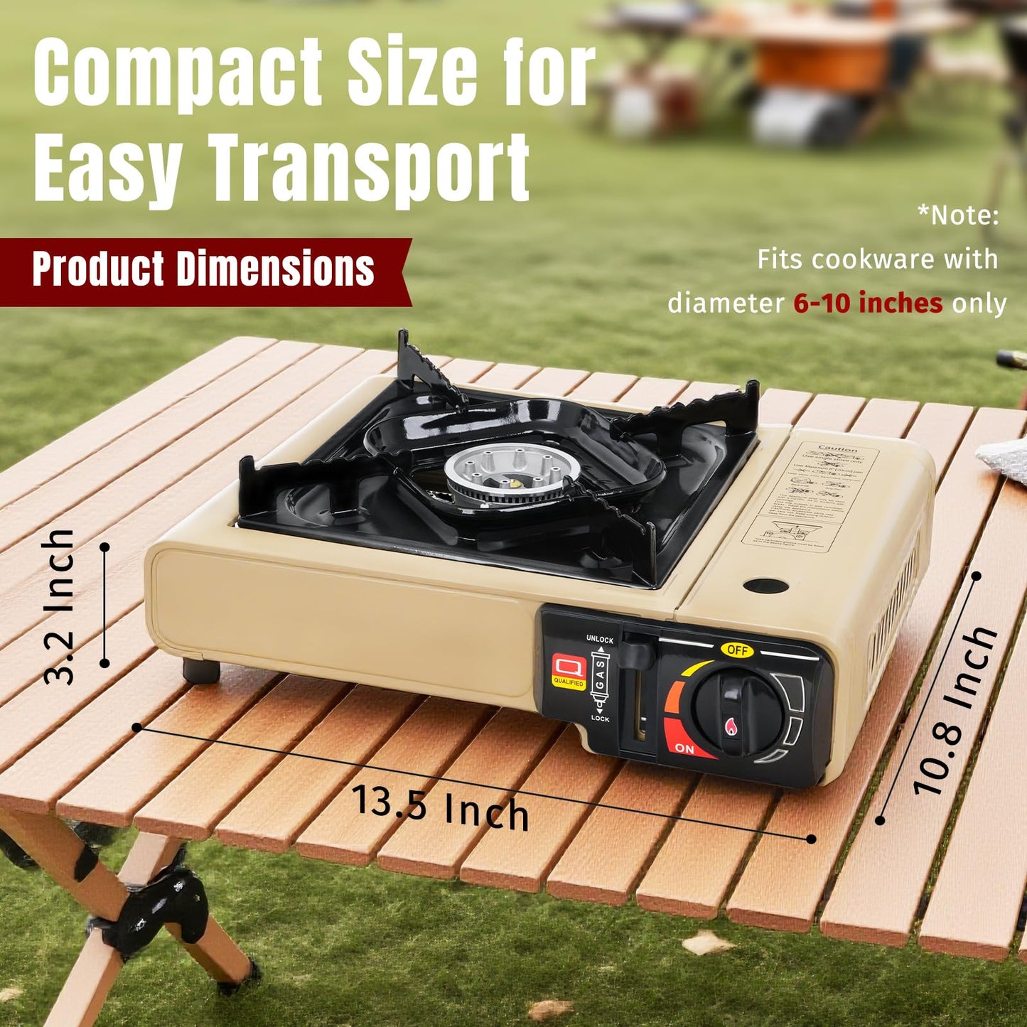 SHINESTAR Dual Fuel Camping Stove with Butane & Propane Compatibility, Portable Stove for Outdoor Cooking, Propane Adapter Hose, Wind Guard and Carrying Case Included (Fuel Not Included)